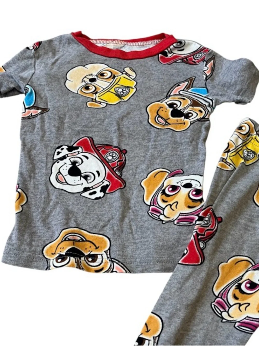 Kids Grey Paw Patrol Character Pajama Set with Red Trim Boys 5T